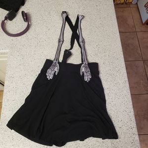 Hot Topic Skeleton suspender skirt